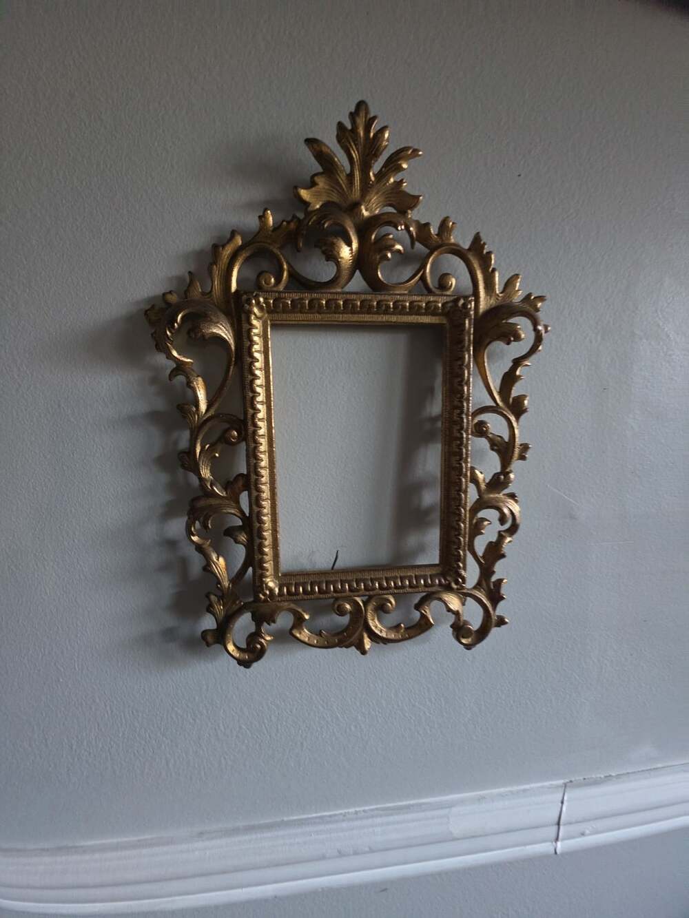 Antique Rococo Style Brass Picture Frame - ,